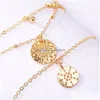 Pendant Necklaces Fashion Jewelry Mti Layer Necklace Gold Wafer Choker Drop Delivery Pendants Dhulj