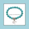 Charm Bracelets Bracelet Wholesale Fashion Vintage Turquoise Beaded Novel For Women Jewelry Accessories Infinity Bohemian Sier Drop D Dhxfa