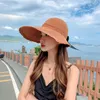 Berets Lace Top Hat Women UV Protction Sunscreen Caps Cutout Beach Lady Sun Cap Ribbon Knit Raffia Hollow Bow Straw