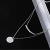 Anhänger-Halsketten Silvology 925 Sterling Silber Doppelschichtige gebogene Röhren-Halskette Runde Karte Elegante Anhänger-Halskette für Frauen Edlen Schmuck Charm G230202