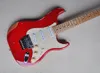 6 Strings Red Relic Electric Guitar with Reverse Headstock Floyd Rose Maple Fretboard Customizable