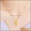 Pendant Necklaces Sand Gold Flower Necklace Women Vintage Link Chain Jewelry Gifts Carnation Drop Delivery Pendants Dh6Vf