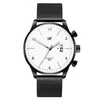 Armbandsur Saatleri Mäns klockor Solid Simple Calendar Leather Band Watch Quartz Rostfritt stål Dial Relogio Masculino 2023