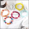 Brins de Perles 10Mm Bracelet Perlé Fissuré Naturel Blanc Jaune Bleu Cristal Agate Pierre Bracelets De Yoga Pour Femmes Hommes Transfert Luc Otmgz