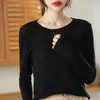 Kadın Sweaters 2023 Bahar Merino Yün Örme Süveter Kadın Yüksek Kaliteli O yaka kazak Kadın İnce Moda Giysileri Kızlar Tops