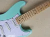 6 strängar ljusblå elektrisk gitarr med Maple Fretboard SSS Pickups White PickGuard Customizable