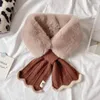 Scarves Fashion Faux Fur Collar Neck Warmer Knitting Wool Soft Warm Lace Knitted Cross Long Skinny Winter Scarf 2023