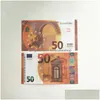 Outros suprimentos de festa festiva 3Pack Fake Money Banknote 5 10 20 50 100 200 Dólar Americano Euros Realista Toy Bar Props Moeda Filme F Dhqc7409e