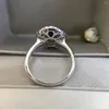 Кластерные кольца 18K золото 1.055CT Natural Sapphire Women Кольцо с 0,376CT Diamond Matend 2023