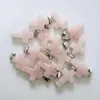 Pendant Necklaces 2023 Fashion High Quality Pink Reiki Quartz Natural Gem Stone Cross For Jewelry Making 50pcs/lot Wholesale