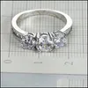 Bandringe 3 Stein CZ Verlobungsring 925 Sterling Silber für Frauen Jahrestag Hochzeit Schmuck 1234 T2 Drop Lieferung DHTBI