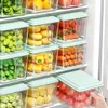 Förvaringsflaskor kök kylskåpslåda mat stor kapacitet grönsaksorganisation nyhållande låda hållare bricka