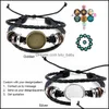 Cadena de eslabones Joyería de moda Diy Mti Capa Pulsera de cuero Brazalete Base en blanco Ajuste 20Mm Redondo P O Cabujón de vidrio Configuración Bisel Bandeja Dr Otksn