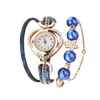 ساعة Wristwatches Pearl Pendant Wristwatch التناظرية الكوارتز للنساء Montre سوار ساعة 2023 لباس الساعة Relogio Feminino