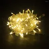 Strings Party Wedding Decoration 13m 100lled Curtain Lamp UE Plug-in LED LUZES LUZES DE GARLANHA Fairy Light Year 8 Modos