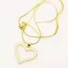 Pendant Necklaces 10 Strand Zirconia Heart Shape Charms Necklace Jewelry Accessories Box Chain For Women Design 8284