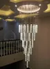 Chandeliers Custom Modern Luxury Stair Hanging Lamp Crystal Pendant Lights For Lobby Design Style Chandelier Staircase Lighting