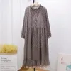 Casual Dresses 3 Colors-- Lamtrip Rustic Flowers Print Ruffled Collar Cotton Long Sleeve Dress 2023 Autumn Kawaii Lolita