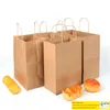 Brown Kraft Paper Gift Bag with Handles Paper Tote Shopping Recycled Bags for Gifts Wedding