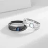 Anneaux de mariage 2 pièces/ensemble Couple soleil et lune pour amoureux amour romantique pour toujours bague de fiançailles femmes hommes saint valentin cadeau