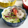 ボウルズ波状レースセラミックボウルクリエイティブ韓国の花フルーツサラダデザートスープ磁器食器ホームキッチンディナーウェア