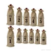 Present Wrap Natural Jute Wine Bag Sackcloth Blind Tasting DrawString Beam Bottle Cover Wedding Wedding