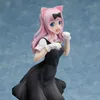 Eylem Oyuncak Rakamlar 22CM Japonya Anime Aşk Savaş Şekil Shinomiya Kaguya Fujiwara Chika Sevimli Kedi Kulak Ayakta Güzel Model Oyuncaklar PVC Statik Bebek 230.203