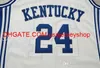 Niestandardowe mężczyźni młode kobiety Rzadkie # 24 Jamal Mashburn Kentucky Wildcats M. Koszulka koszykówki College S-4xl 5xl