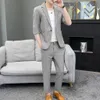 Abiti da uomo Blazer Abito da uomo top casual giacca sottile a maniche medie 230203