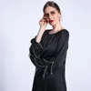 Ethnische Kleidung Muslimisches Kleid Naher Osten Dubai Abaya Türkei Ramadan Mode Robe Femme Musulmane Matte Fischschwanz Dreischichtige Ärmelperle