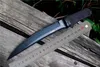 Columbia River Crkt 2907K Hissatsu Fixed mes 6.417 "Zwart mes, zwart handvat camping Outdoor Tools Tactical Knives BM 176 173