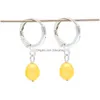 Dangle Lustre D'eau Douce Ctured Ovale Perle Boucles D'oreilles Teinté Couleur Riz Hoop Boucle D'oreille Grande Taille 78Mm Haute Qualité Bijoux Pour W Dhtv2