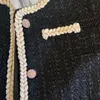 여성 재킷 레이스 밝은 트위드 여성 코트 여성 스프링 재킷 가을 겉옷 코트 채널 스타일 정장 자른 줄무늬 가와이 230203