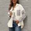 Women's Jackets 2023 Autumn Leopard Corduroy Jacket Women Loose Coat Overshirt Female Winter Shirt For