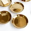 Plates 1 PC Ceramic Plate Round Reflective Electroplating Luxurious Cake Tray Dried Fruit Dish For Home Office Store Restaurant