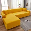 Chair Covers Sofa Cover Yellow Couch Elastic For Living Room Pets Corner L Shaped Chaise Longue Slipcover 1PCChair