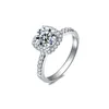 ソリティアリングNeetim Moissanite Diamond Square D Color 1CT-3CT Real 925 Sterling Silver for Wedending Fine Jewelry Engagement Gift Y2302