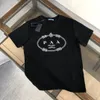 Batı Moda Giyim İtalya ünlü markalı üçlü işaret mektubu Grafik yaz saf pamuk yuvarlak xxxl yaka Lüks tasarımcı sevgilisi paa T-shirt tees tops