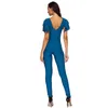 Jumpsuits voor dames rompers in de herfst en winter verkopen lotus mouw doorzichtige v-neck sexy bodysuitswomen's