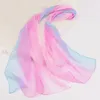 Scarves HUISHI Luxury Goods Brand Scarf Woman Muslim Hijab Silk Chiffon Female Shawl Gradient Color Poncho Bandana Fashion Wrap Sca