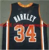 Anpassade män ungdomskvinnor Vintage #34 Charles Barkley Navy Blue White College Basketball Jersey S-4XL 5XL Custom Any Name Number Jersey