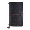 Vintage Full Grein Leather Reabilable Travel Notebook Diário Padrão de flores em relevo diariamente capa de bloco de notas com elástico