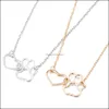 Pendentif Colliers Patte De Chien Peach Coeur Collier Femme Creux En Forme De Clavicule Chaîne Cadeau Fête Portant Des Bijoux Drop Delivery Penda Dhilo