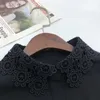 Noeuds papillon mode dentelle broderie faux colliers pour vêtements pour femmes chemise amovible faux col noir et blanc détachable Miri22