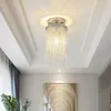 天井照明モダンな豪華なタッセルチェーンシャンデリアフォーヤー廊下バルコニーゴールドシルバー屋内照明器具の家の装飾