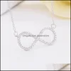 Pendentif Colliers Mode Infinite Love Clavicule Collier Pour Femmes Minimaliste S925 Sterling Sier 8 Mot Couleur Chaîne Parti Bijoux D Otxm7