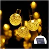 LED -str￤ngar 20 lysdioder 5m Crystal Ball Solar Lamp Power String Fairy Lights Garlands Garden Christmol Decor f￶r utomhusdroppleverans L Dhukm