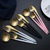 Dinnerware Sets 4pcs Luxury Set Stainless Steel Plating Gold Blue Black Knife Fork Tableware Cutlery European Western