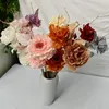 Decorative Flowers Artificial Simulation Peony Branches Silk Wedding Hall Home Garden Living Room Desktop Decoration DIY Flower Arrangement