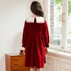 Girl Dresses Winter Velvet Dress For Girls Thick Warm Red Year Kids Princess Christmas Evening Party Gowns Teen Children Clothes